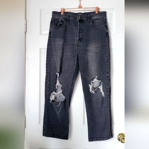 Dark denim high rise jeans